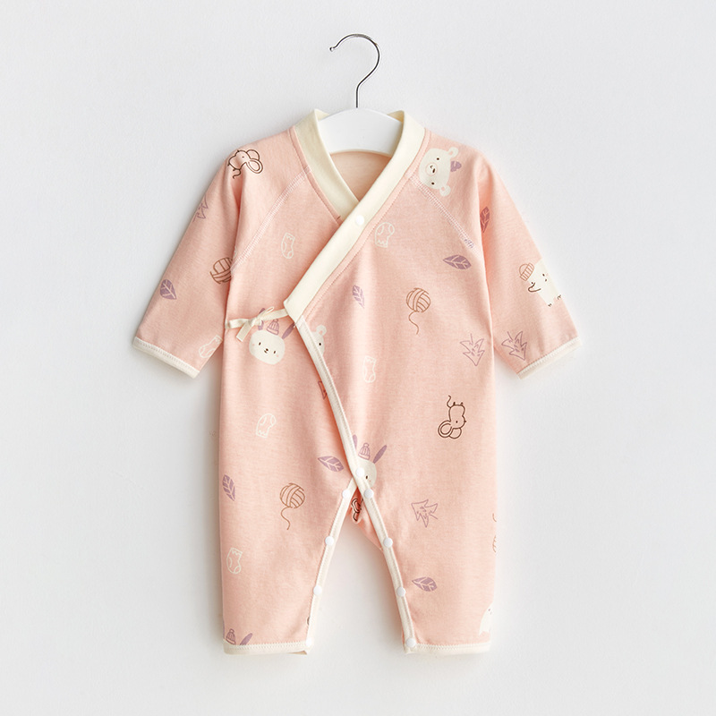 Ropa de bebé recién nacido para primavera y otoño, capa base de algodón puro para bebés de 0 a 3 meses, pelele de otoño para recién nacidos, conjunto de una pieza para bebés.