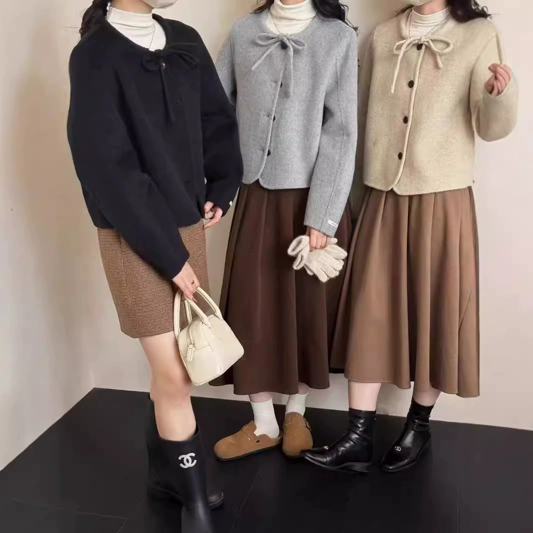 Сетка Red Shops 2024 осень-зима новый двухсторонний шерстяной пальто