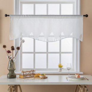 Cross-Border finished curtain wholesale curtain Pingman kitchen curtain short curtain door curtain hollow transparent opaque leaves Roman curtain
