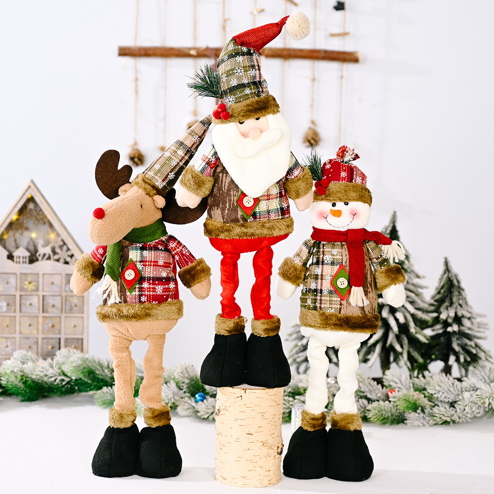 Muñeco navideño retráctil – Santa Claus y muñeco de nieve – Decoración para tiendas y hogares