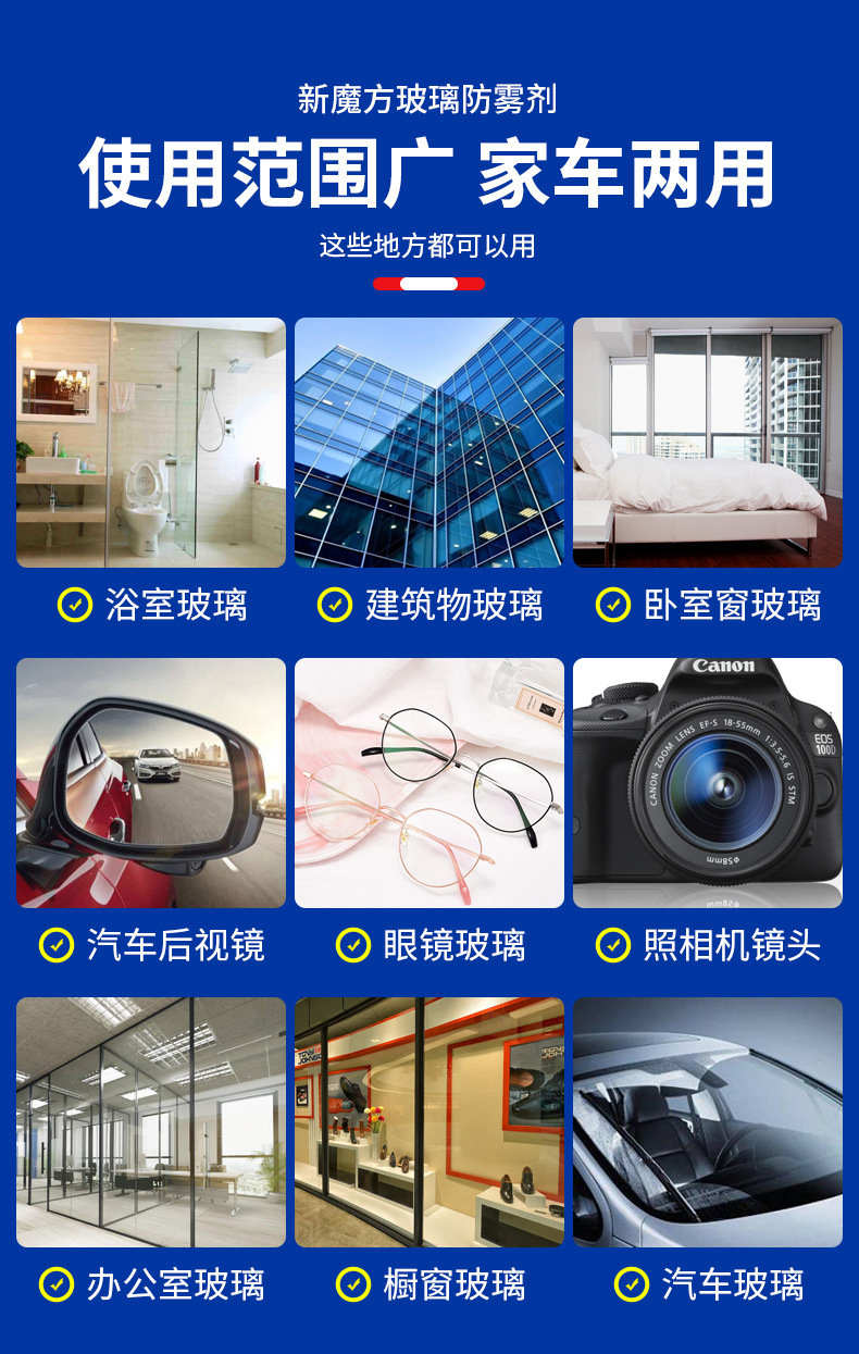 New Magic Cube Car Supplies Rain-Proof and Anti-Fog Agent, Car Glass Coating Agent, Car Rearview Mirror Defogging and Rain Removal Glass