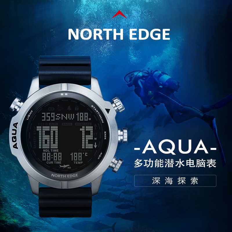 Men's Diving Computer Watch Depth Measurement Decompression Time Scuba Free Diving Outdoor Multi-Function Air Pressure Swimming Waterproof