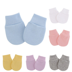 Spring and autumn baby anti-scratch gloves infant gloves newborn solid color gloves 0-1 years old
