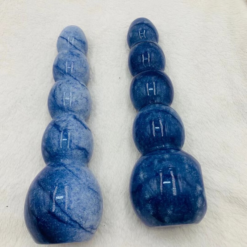 天然水晶 蓝东陵水晶按摩棒摆件 图 9