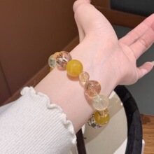 暴富金箔胶花水晶串 爆款小众高级轻奢小众高级串珠 女款手链手串
