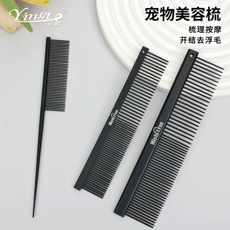 Товары для домашних животных расческа красоты Собака Кошка выбрать волосы стальной гребень Черный Гребень указал гребень