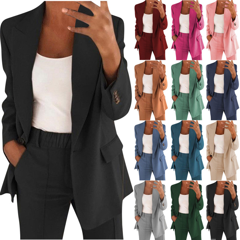 2026 New Women's Fashion Buttoned Slim-Fit Lapel Cardigan Elegant Blazer Suit 2026 New Women's Fashion Buttoned Slim-Fit Lapel Cardigan Elegant Blazer Suit