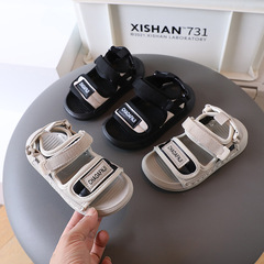 Kids' Sandals 2024 New Style Velcro Boys' Beach Shoes Girls' Open-Toe Sports Sandals Baby Soft-Soled Sandals