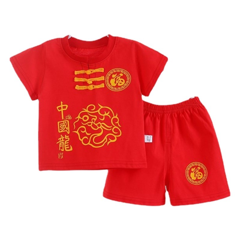 Traje de manga corta para niños Bebé Ropa de verano para niños delgados Bebé de manga corta Camiseta verano nuevo traje Tang