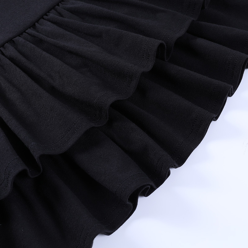 Black High-Waist Layered Ruffled Skirt NSGYB97718