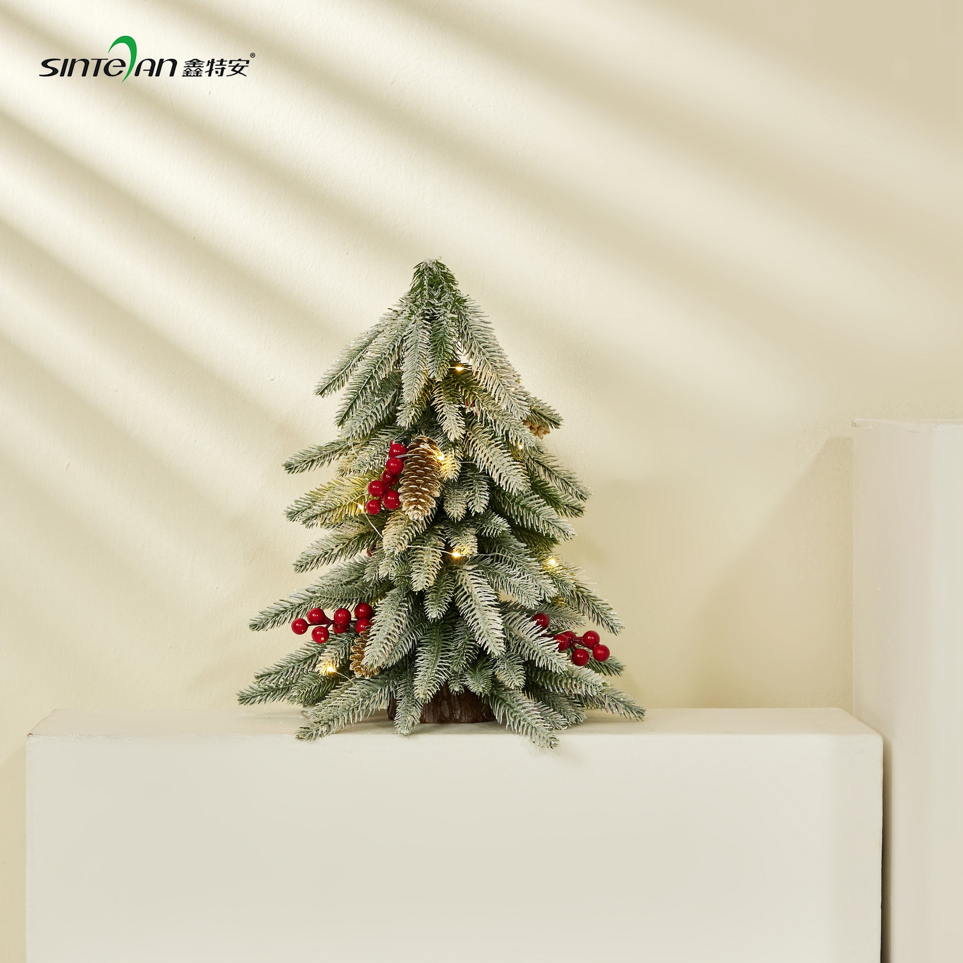 Xintean mini árbol de Navidad al revés simulación norbison 40CM pequeño árbol decoración de escritorio transfronteriza Amazon