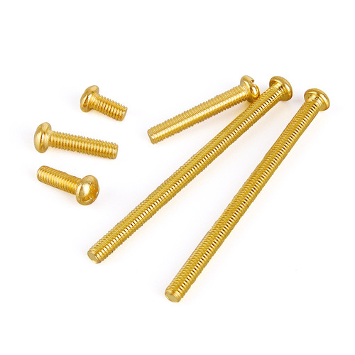 Electrophoretic gold-plated electrophoretic gold screws Imitation gold-plated copper-colored semi-round head cross machine wire screws and screw rods