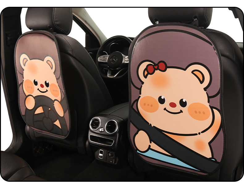 Couple Style Bear Lady Cute Cartoon Chair Back Anti-Kick Pad Car Seat Back Anti-Fouling Pad Long Style Short Style