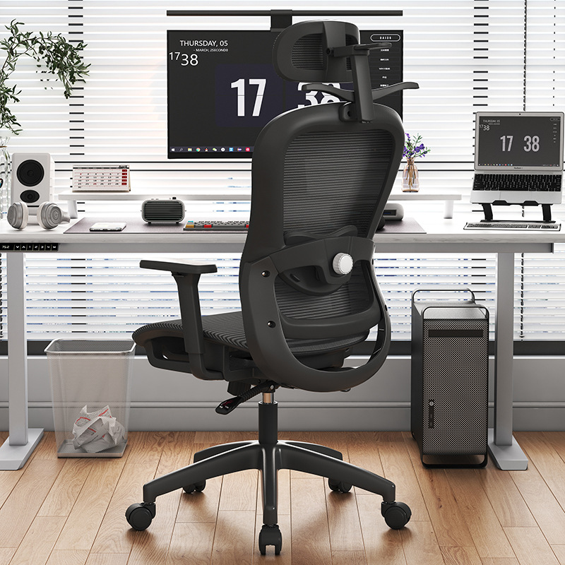 silla ergonómica silla de computadora silla de oficina en el hogar se puede acostar y relajarse cojín hueco 3D reposabrazos 3D reposacabezas 4D cintura