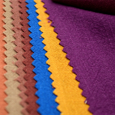 12S亚麻人棉竹节洗水布 流行色麻黏水洗布 太极服休闲风服装用布|ru