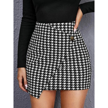 R 75735 Houndstooth high-waist bodycon skirt �������ΰ���ȹ