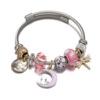 Bracelet stainless steel, fashionable jewelry, accessory, flowered