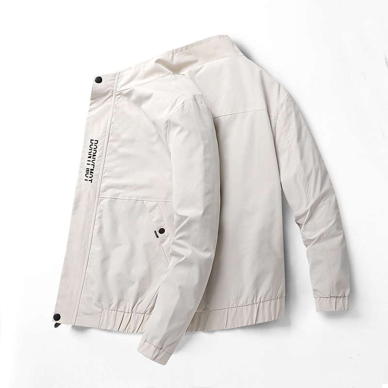 Cazadora de los hombres primavera y otoño moda casual guapo juventud stand collar coat Plus tamaño guapo moda suelta chaqueta deportiva