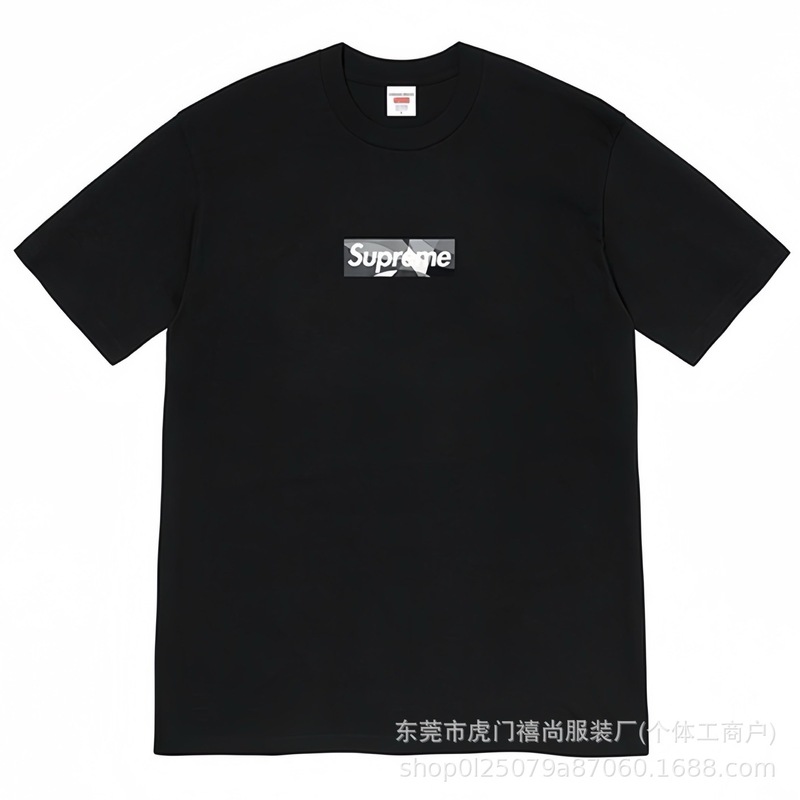 クロスボーダー25ss美潮Supreme文字プリントラウンドネック半袖男女兼用カジュアルTシャツ純綿快適|undefined