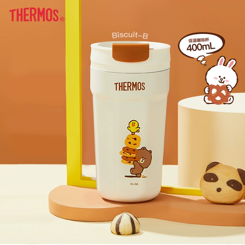Термокружка (Thermos) серия «Biscuit» — портативная 350–520 мл, дизайн Line Friends