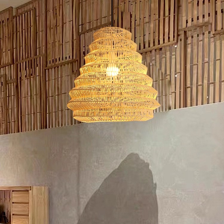 Viento de caña silencioso sala de estar dormitorio comedor residencial lámpara de caña artesanal tejida a mano personalidad creativa bar de mesa de comedor candelabro