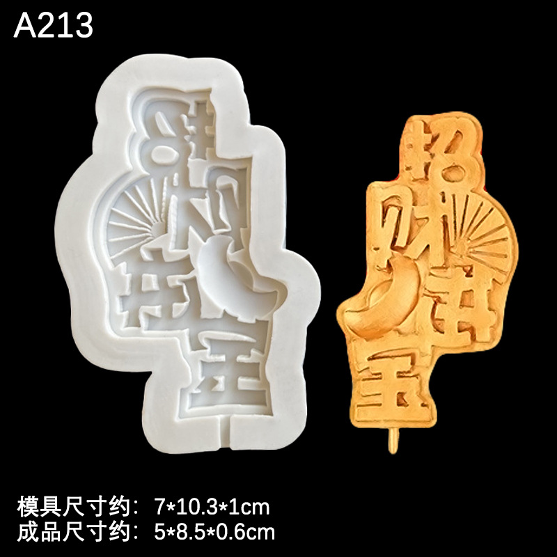 Gongxi Fai Cai Jinbao estilo chino molde de silicona pastel chocolate Lollipop tarjeta