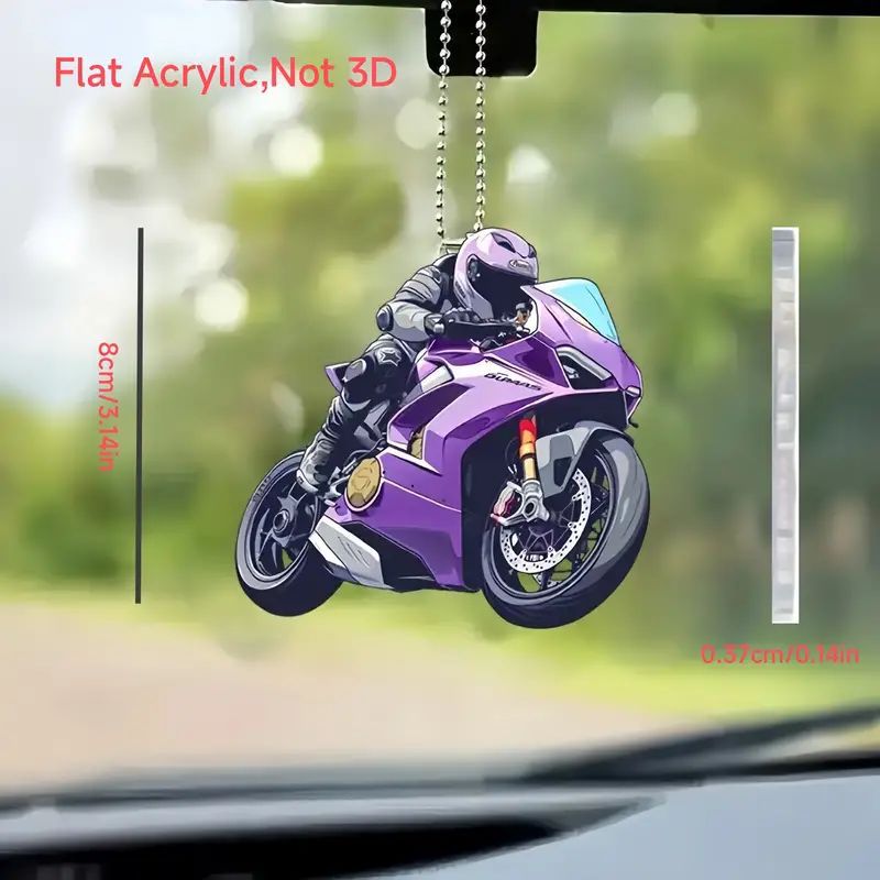 Explosiones transfronterizas de motocicleta acrílica 2D decoración plana para automóviles colgantes mochilas colgantes regalos de vacaciones