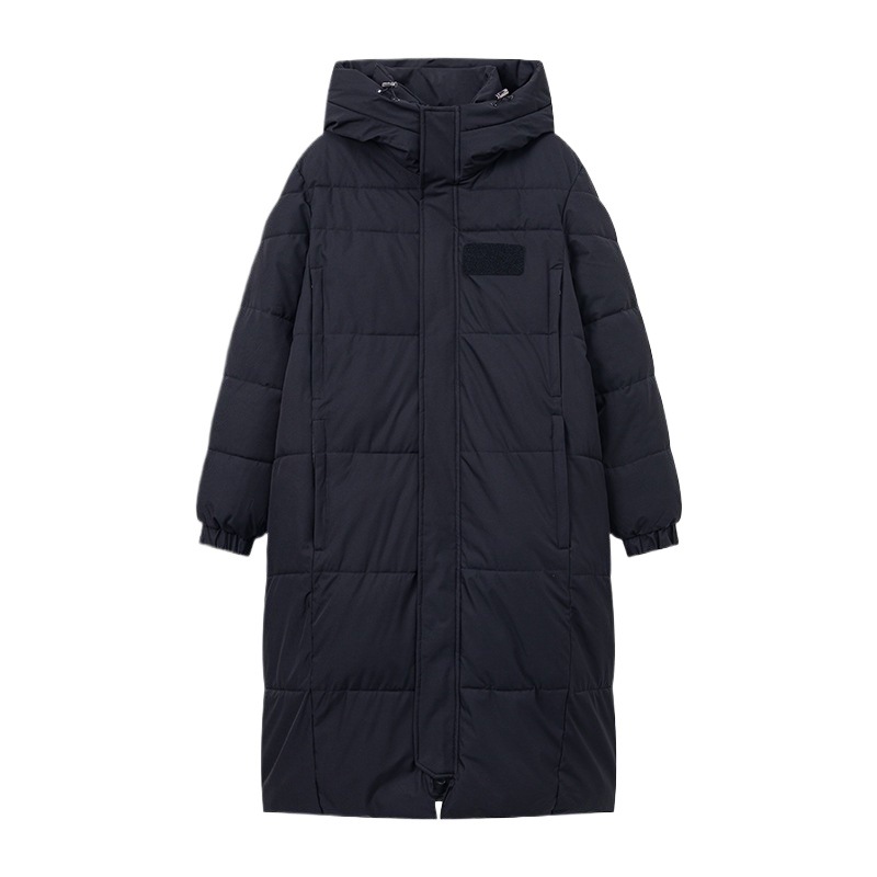 Ropa de invierno de grafito para hombres y mujeres, ropa de algodón coreana suelta y gruesa, chaqueta de algodón larga sobre la rodilla en stock