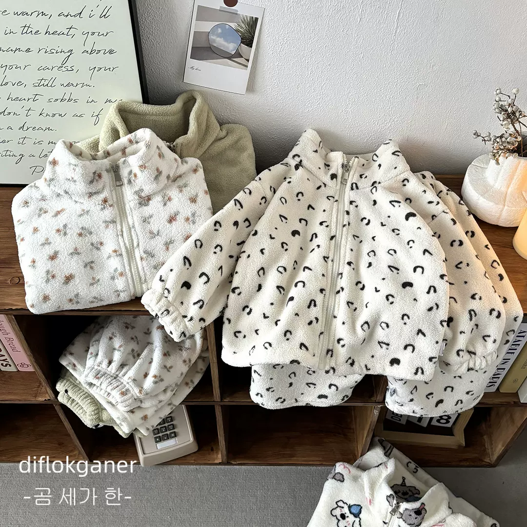 春秋季儿童双面绒家居服套装校服内搭软糯亲肤舒适保暖两件套