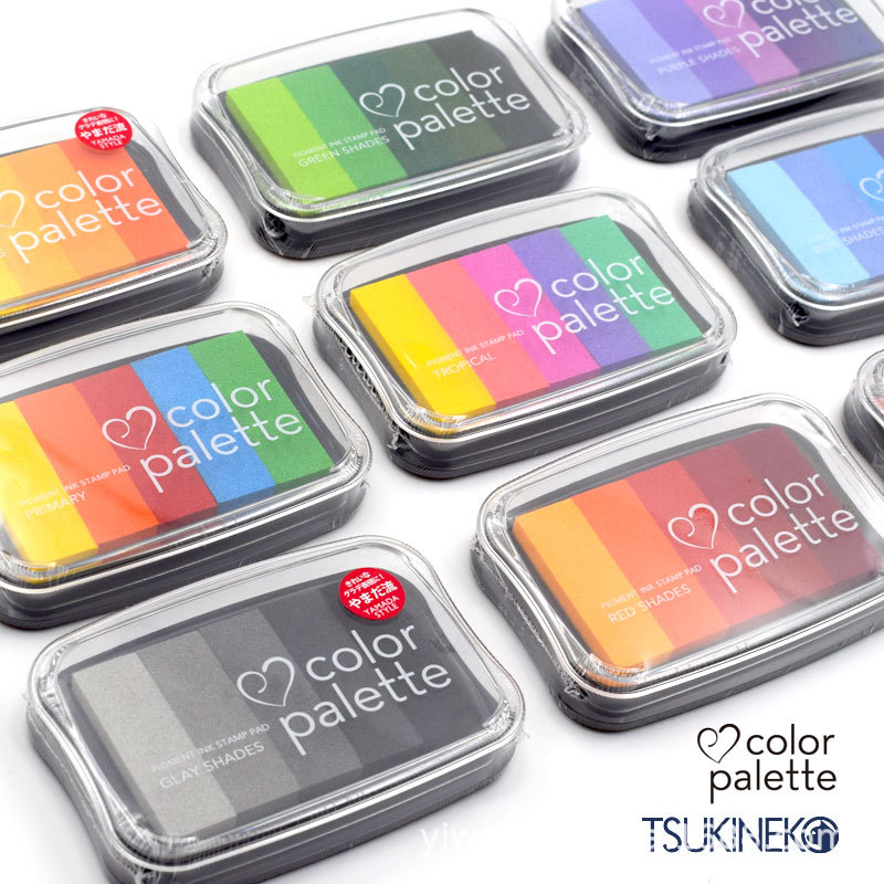 日本月貓 Tsukineko CP5彩色漸變 五色漸變印台單色金色銀色印泥