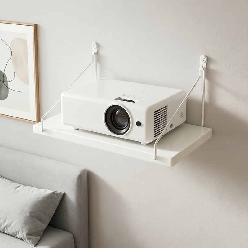 Projector shelf, wall mount, no-drill tray, pendant mount, home bedside wall storage rack
