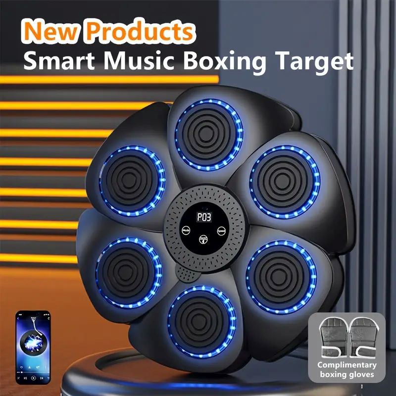 Boxeo inteligente Música Máquina de boxeo Objetivo de pared electrónico para adultos en el hogar Equipo de entrenamiento de ventilación de tiro de reacción de boxeo para niños