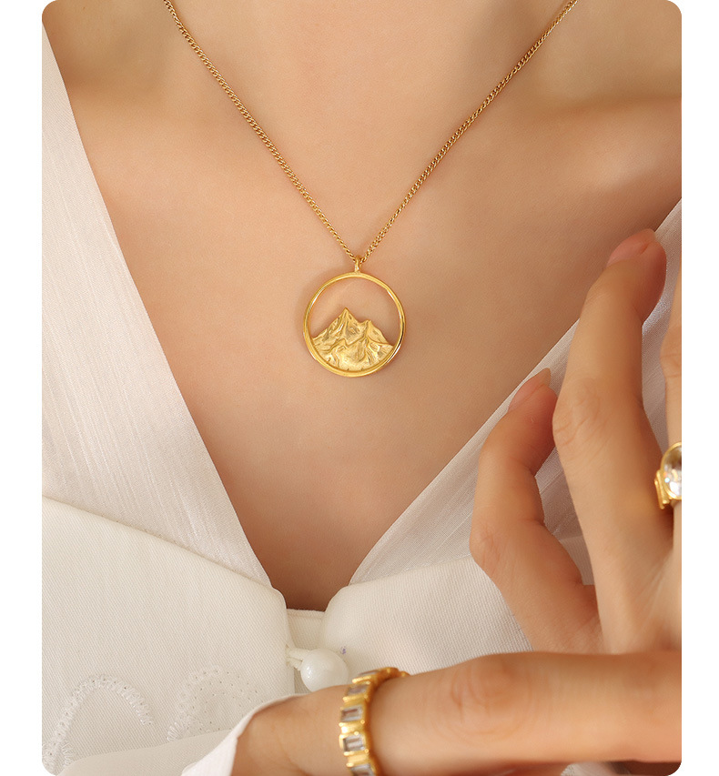 Fashion Geometric Titanium Steel Plating Pendant Necklace