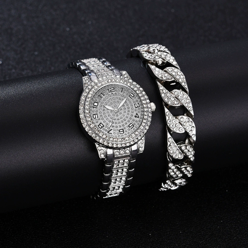 TikTok, часы, циферблат, инкрустирован diamonds, маленький циферблат