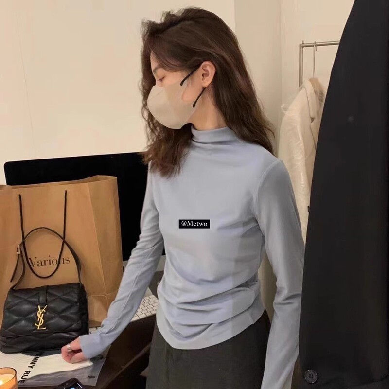 METWO Micro-turtleneck Base Shirt Women's Autumn and Winter Half-turtleneck Slimming Soft Waxy Inner Elastic Thermal Underwear Women's 8214 METWO Micro-turtleneck Base Shirt Women's Autumn and Winter Half-turtleneck Slimming Soft Waxy Inner Elastic Thermal Underwear Women's 8214