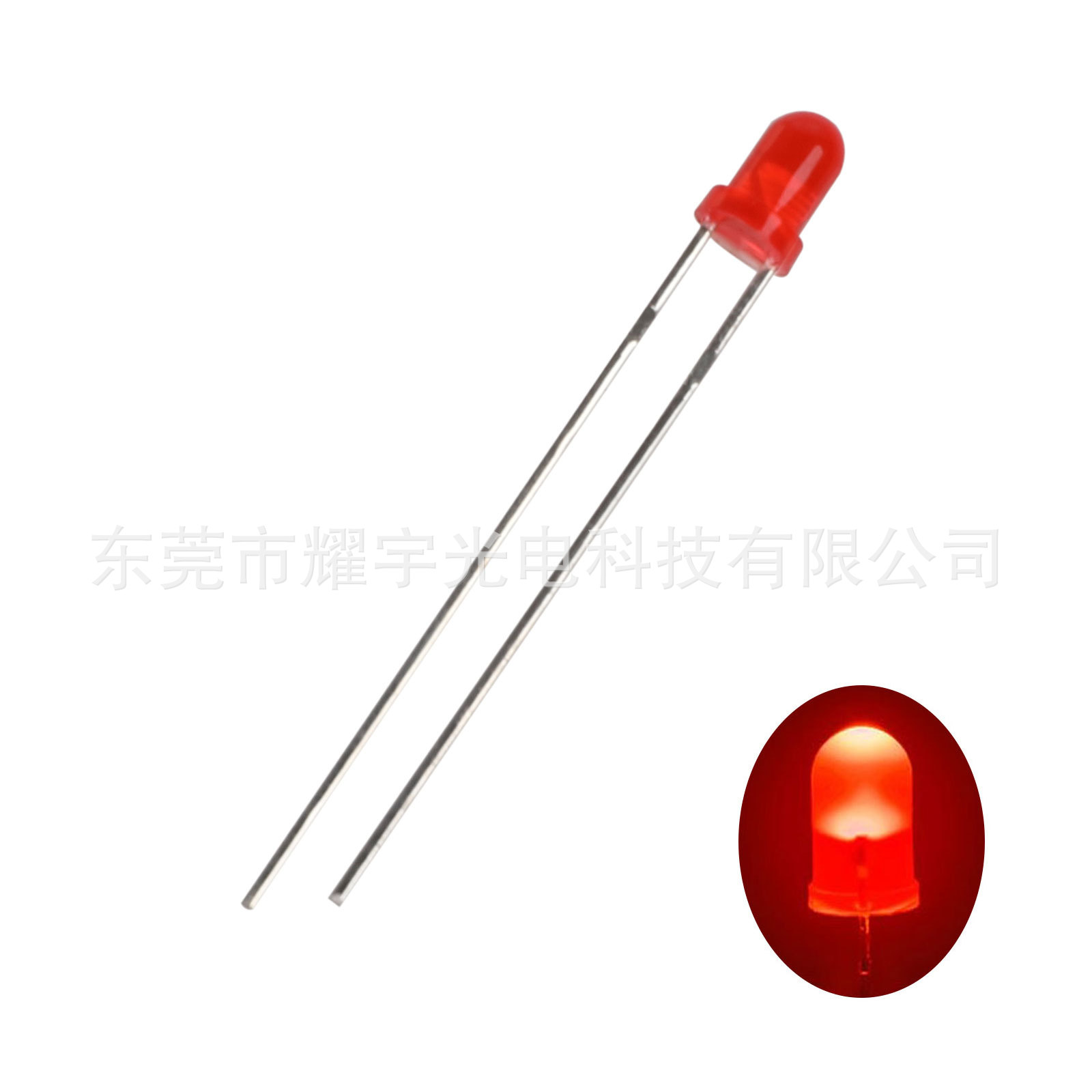 生产led灯珠 F3红发红光直插发光二极管3mm圆头有边红发红-阿里巴巴