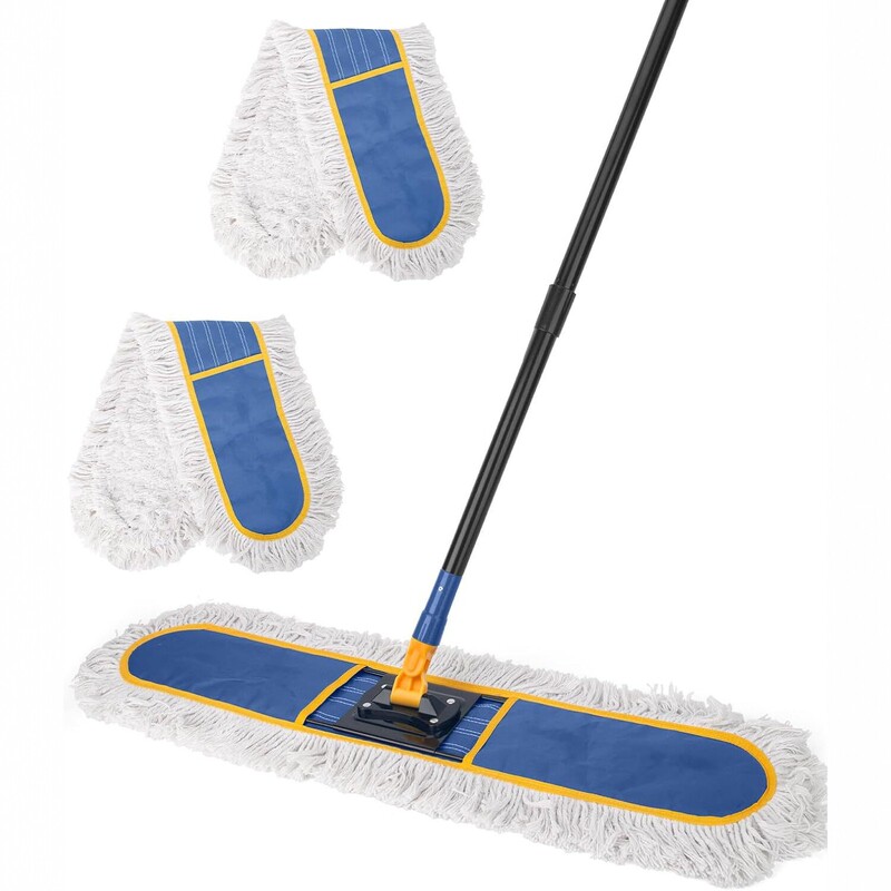 61cm 24-inch commercial dust mop, used for floor cleaning, heavy-duty floor duster, blue