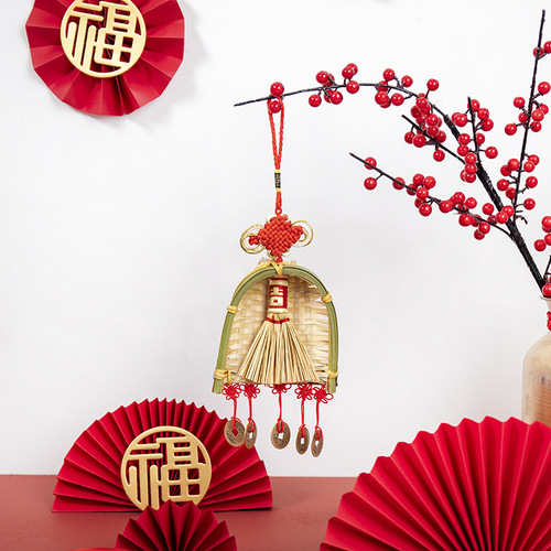 New Year's Spring Festival hanging decorations, broom-shaped hanging decoration, shovel-shaped hanging decoration, daily income of gold bucket, New Year's flower bucket, small accessories wholesale