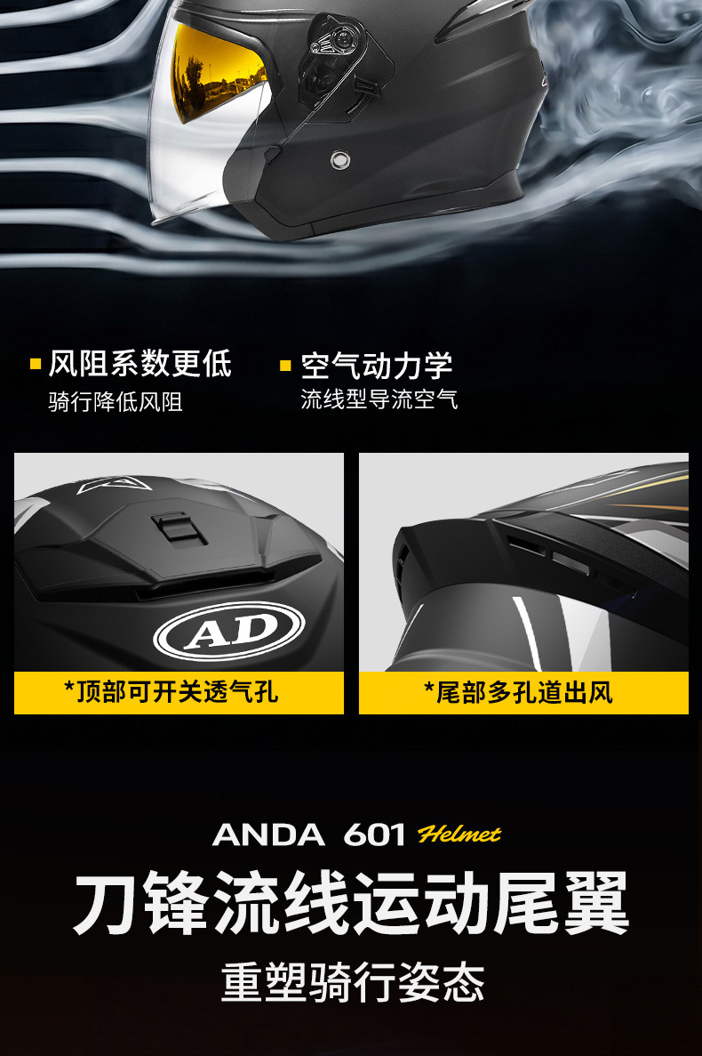 [Bluetooth Gift Pack] Ad Electric Motorcycle Helmet Men's 3C Certified Cycling Half Helmet Women's All-Season Motorcycle Safety Helmet