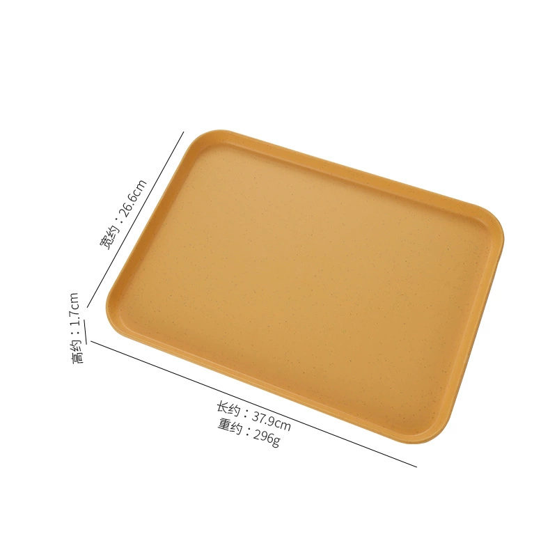 Cross-border Wheat Straw Plastic Rectangular Trays – Multicolor Meal & Dessert Plates, 3 Sizes