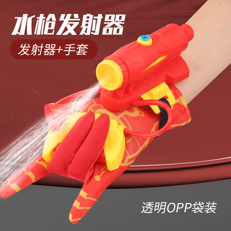 Transfronteriza Araña transmisor de la muñeca de los niños portátiles Araña guantes juguetes de agua manual de Prensa continua de pelo pistola de agua