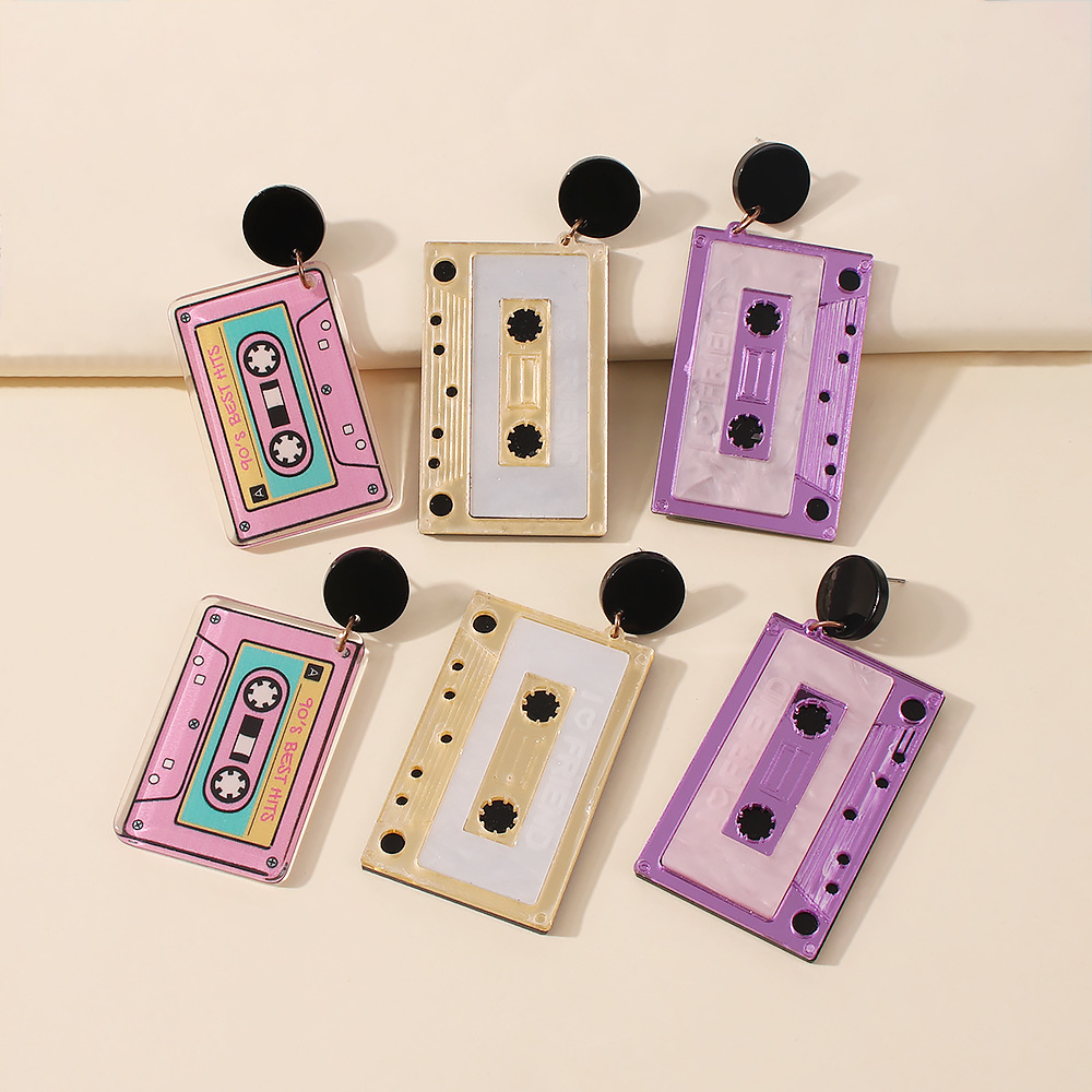 Tape Exaggerated Funny Hip-hop Style Geometric Earrings display picture 11