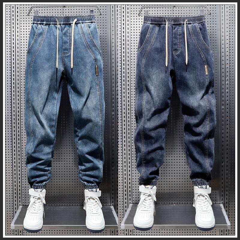 2025 New Spring and Autumn Jogger Pants Trendy Elastic Waist Men's Jeans Versatile Trendy Brand Men's Harem Pants 2025 New Spring and Autumn Jogger Pants Trendy Elastic Waist Men's Jeans Versatile Trendy Brand Men's Harem Pants