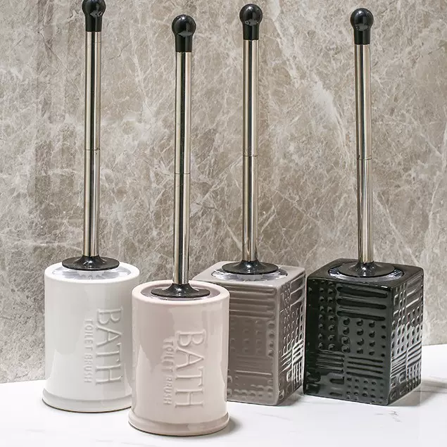 北欧轻奢陶瓷家用马桶刷高颜值卫生间长柄厕所无死角马桶刷批发