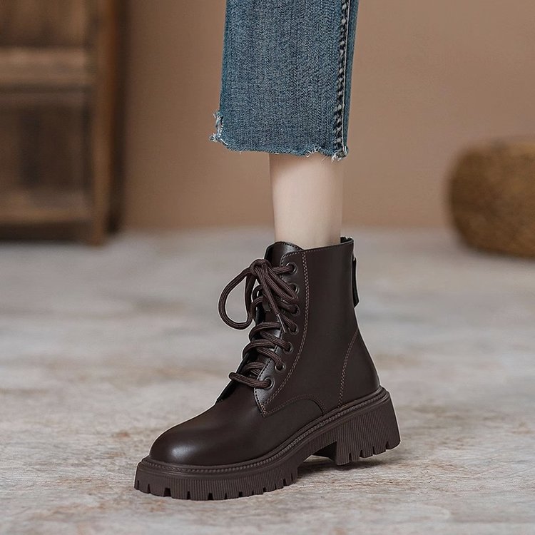 Fairy Style High-Heeled Short Boots for Women 2025 Autum New Fashion Versatile Thick Heel Slim Boots British Style Boots