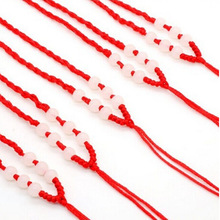 晶美金吊坠配件 八8珠红绳 两珠推拉红绳 配扣红绳