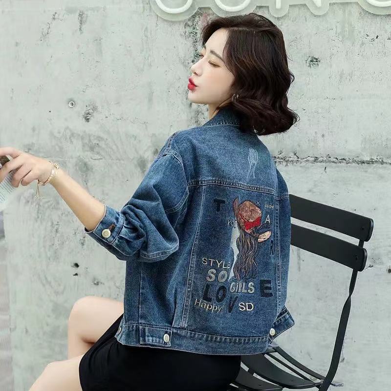 Embroidered Denim coat women's clothing spring 2022 new casual versatile early spring coat small top jacket Embroidered Denim coat women's clothing spring 2022 new casual versatile early spring coat small top jacket