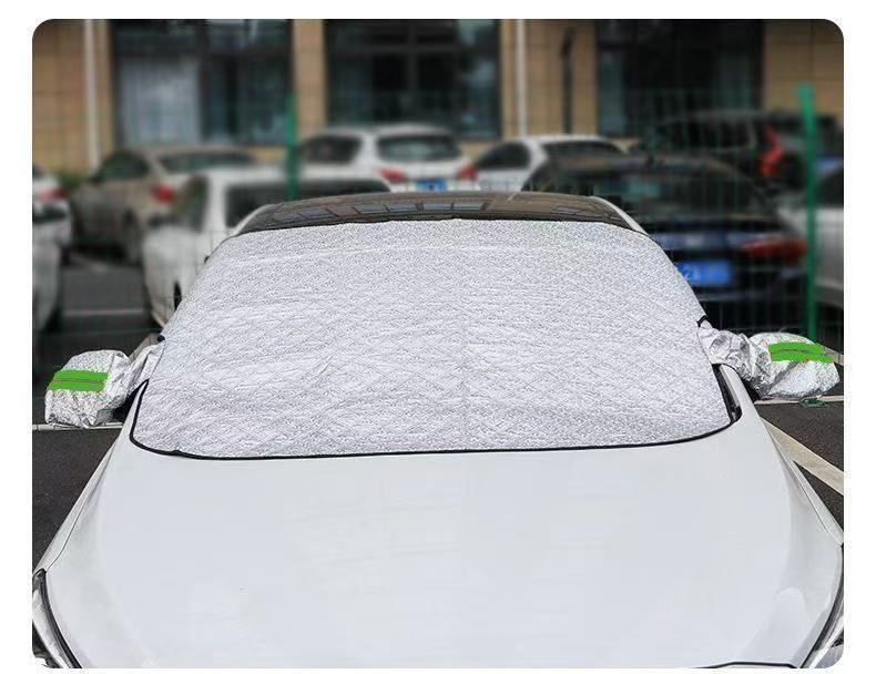 Cross-Border Wholesale Car Snow Cover for Front Windshield, Summer Heat Insulation and Sun Protection Car Cover, Magnetic Anti-Freeze Snow Cover for Car