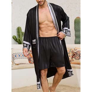 V 88629 Color stitch loose long sleeve bathrobe �ʾ��p���L��