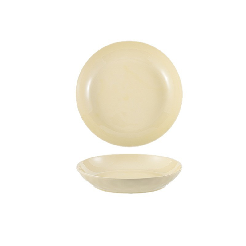 Plato de cerámica simple personalizado Plato de sombrero de paja de color bajo vidriado Exportación transfronteriza Plato de filete exclusivo Plato redondo Vajilla de cerámica image 10